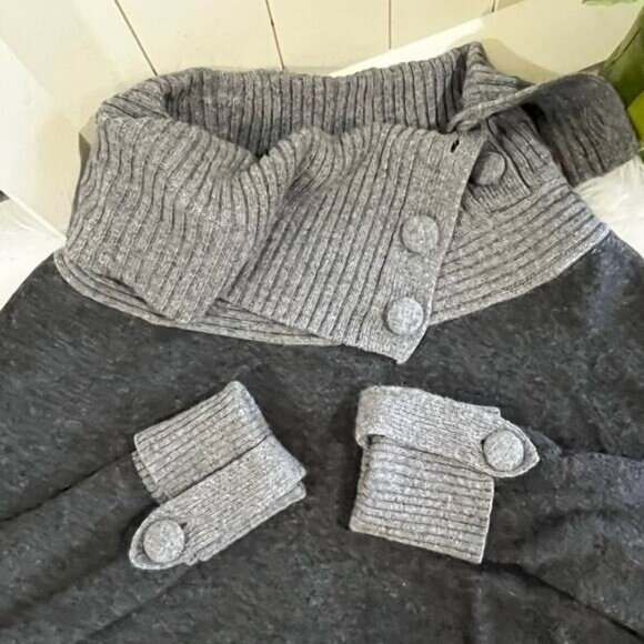 NEW Banana Republic Wool Cashmere Classic Two Tone Ribbed Cowl Neck Sweater XS - Picture 10 of 16